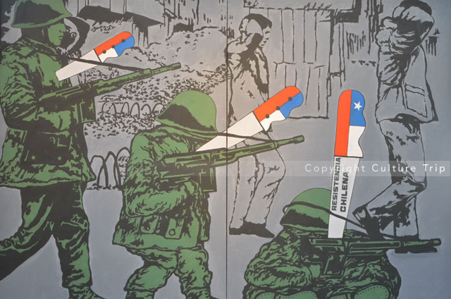 Tableau sur la dictature exposé au Musée de la Solidarité