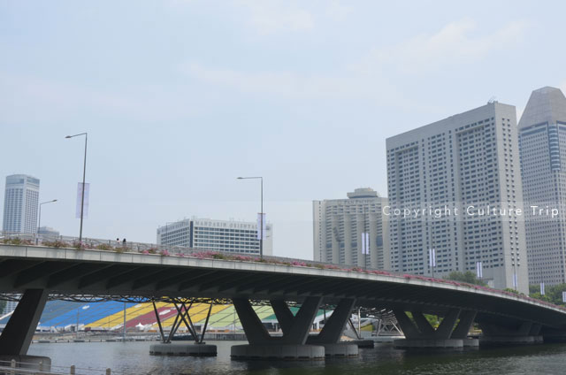 Vue sur le quartier hôtelier depuis Marina Bay